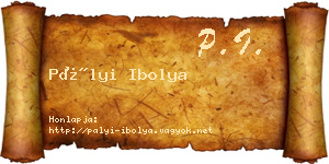 Pályi Ibolya névjegykártya